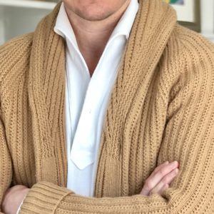 white eidos lupo polo with camel shawl cardigan abercrombie and fitch