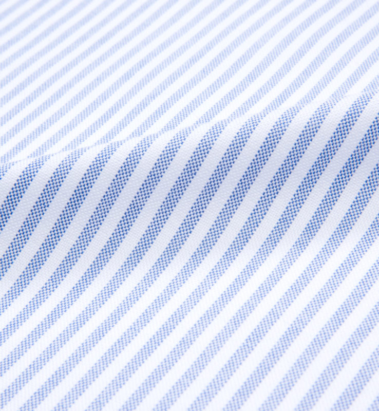 Proper Cloth university stripe cloth up close