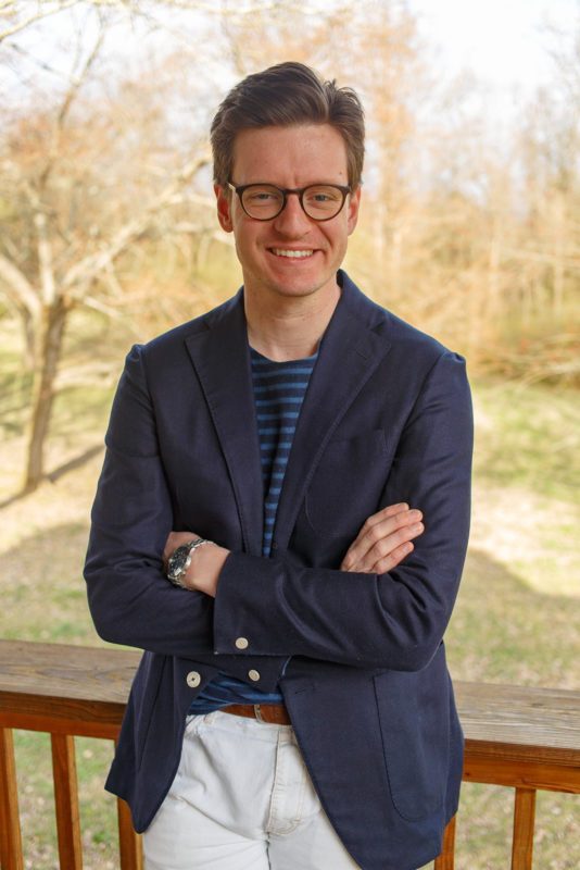 Navy Blazer with Breton nautical stripe shirt at Menswear Musings