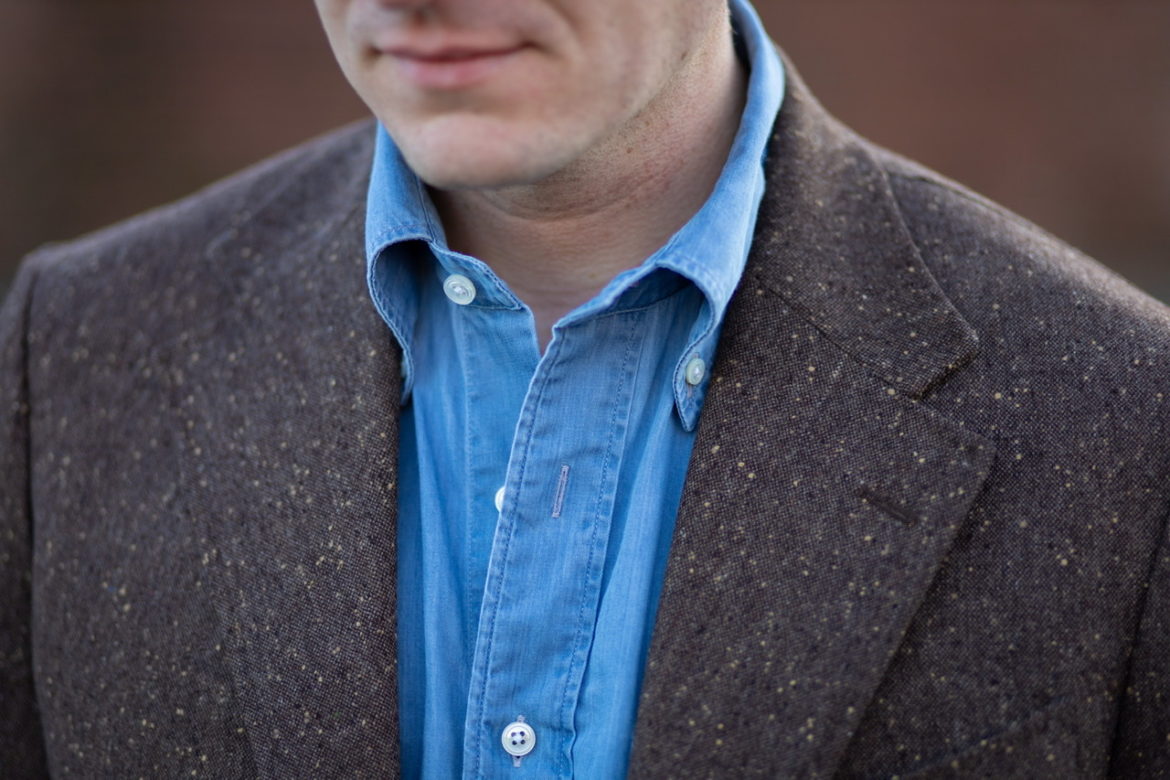 Chambray Boyfriend Shirt /Coverup - Denim main image 1
