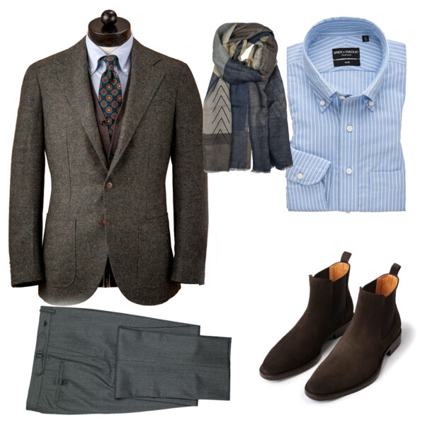 Fit Grid: Green Donegal, Cavalry Twill, Kimber Scarf – Menswear Musings